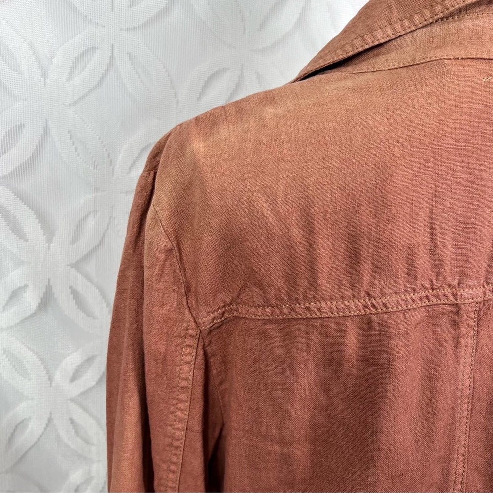 Free People Moto Linen Blend Jacket in Rosewood - Picture 5 of 9